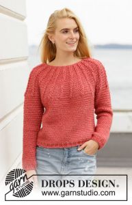 Berry crochet sweater - top down round yoke - Silk & Wool