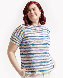 Free Crochet Pattern: Cinnamon Spiced Ribbed Sweater - Knit-Look Elegance