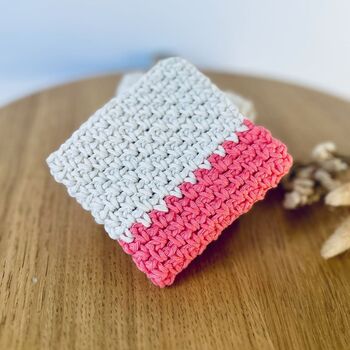 Moss Stitch Crochet Dishcloth