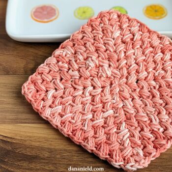 Center Out Bean Stitch Dishcloth