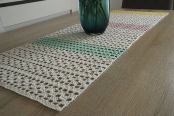 Fleur Filet Crochet Table Runner