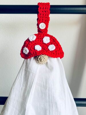 Mushroom Gnome Towel Topper