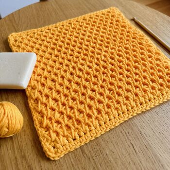 Crochet Honeycomb Stitch Hot Pad or Washcloth