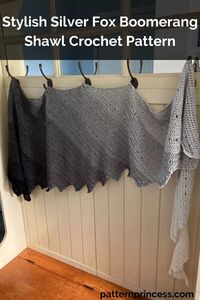 Stylish Silver Fox Boomerang Shawl