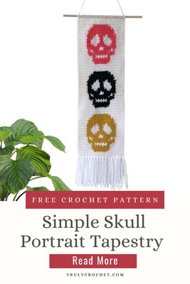 Simple Skull Portrait Tapestry