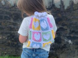 Heart granny square backpack