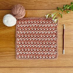 Alternating Spike Stitch Crochet Dishcloth