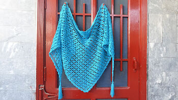 Perfect Blue Blossom Shawl