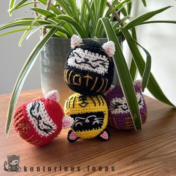 Daruma-Katze Amigurumi