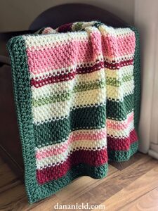 Mini Basketweave Christmas Crochet Baby Blanket