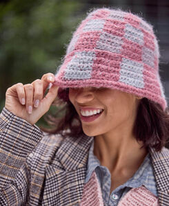 Plush Squares Bucket Hat