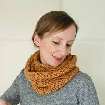 Marigold Tunisian Infinity Scarf