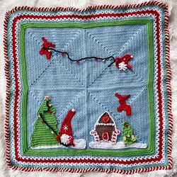 Gnome Christmas Squares Blanket