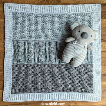 Woven Cables Panel-Style  Baby Blanket