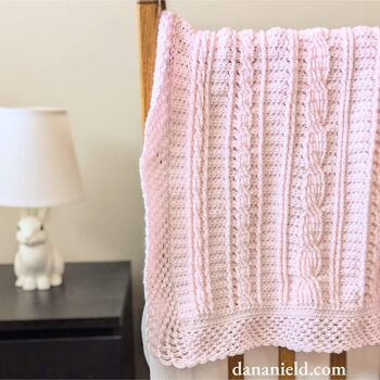 Heirloom Cable Sampler Crochet Baby Blanket