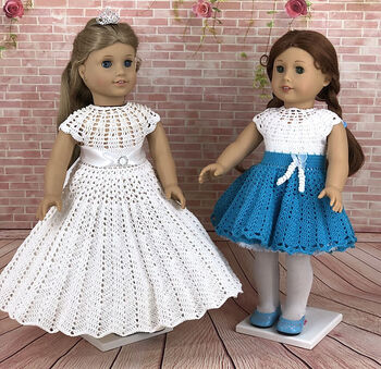 Crochet Patterns Galore - Cocktail and Ball Dresses for 18-inch Doll