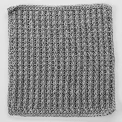 Front Post Double Crochet Around Single Crochet Square for Checkerboard Textures Throw