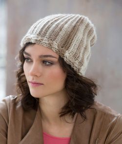 Cable & Rib Slouchy Hat