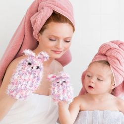 Mom & Me Bunny Scrubby Mitts