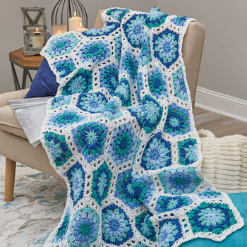 Hexagon Blues Throw